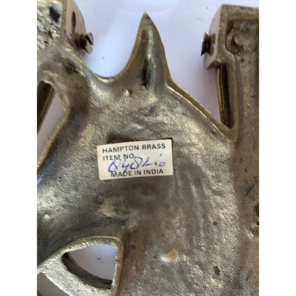 Vintage Hampton Brass Door Knocker with Horse and Horseshoe details - Picture 5 of 8